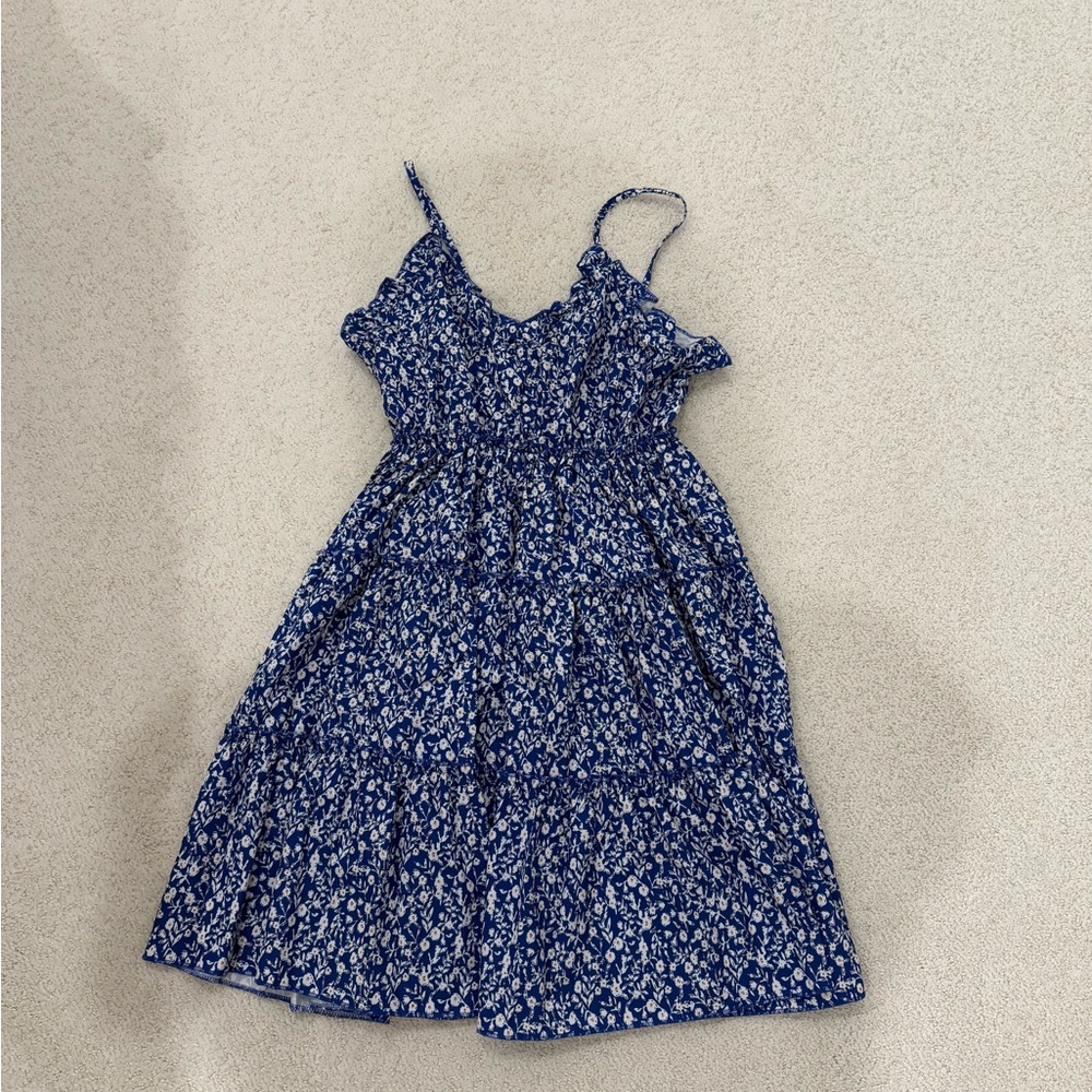 Floral Blue and White Dress